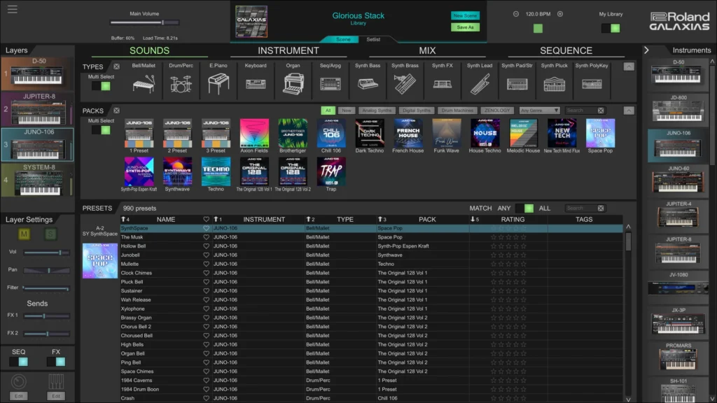 Roland Galaxias browser